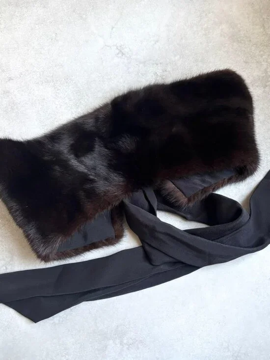 Fendi Fatipet Ribbon Shawl Black Scarf - Picture 2 of 13